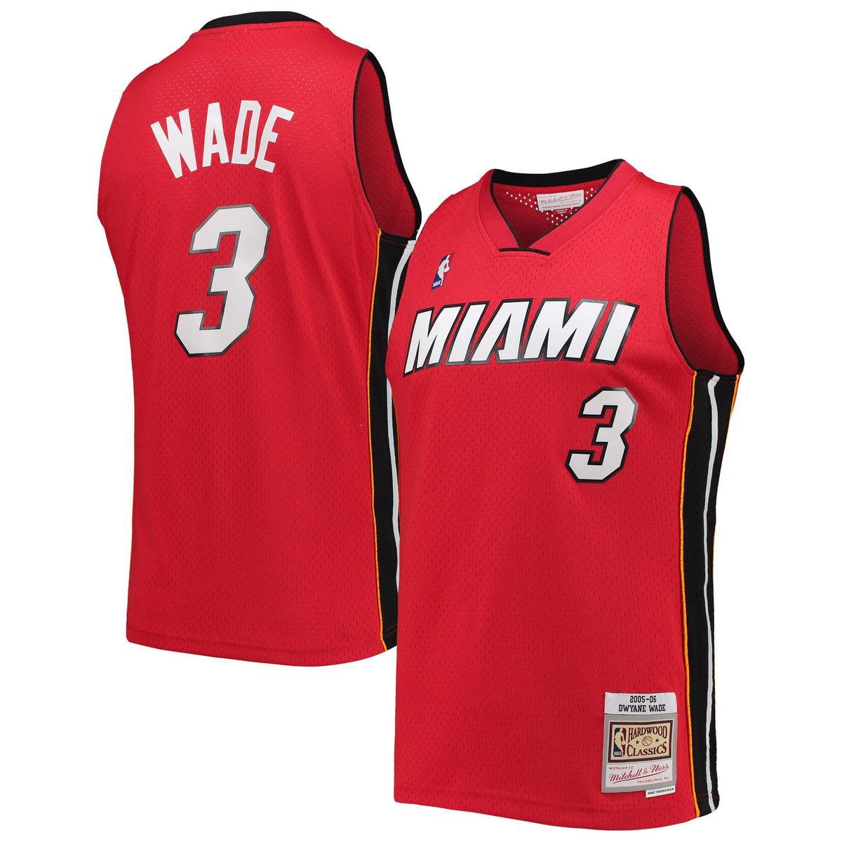 Miami Heat Dwyane Wade Mitchell & Ness Red 2005-06 Hardwood Classics Swingman Jersey for Men product image 1, provided for