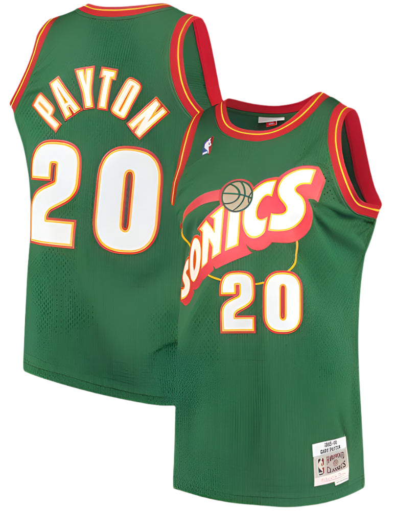 Seattle SuperSonics Gary Payton Mitchell & Ness Green 1995-96 Hardwood Classics Swingman Jersey for Men product image 1,