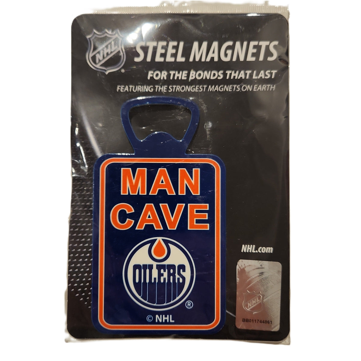 Edmonton Oilers NHL Man Cave Bottle Opener Super Steel Magnet product image 1, provided for visual reference and product