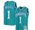 Charlotte Hornets Muggsy Bogues 1992-93 Mitchell & Ness Teal Basketball Jersey product image 1, provided for visual