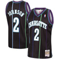 Charlotte Hornets Larry Johnson Mitchell & Ness 1992-93 Hardwood Classics Reload 2.0 Swingman Jersey-Black for Men product
