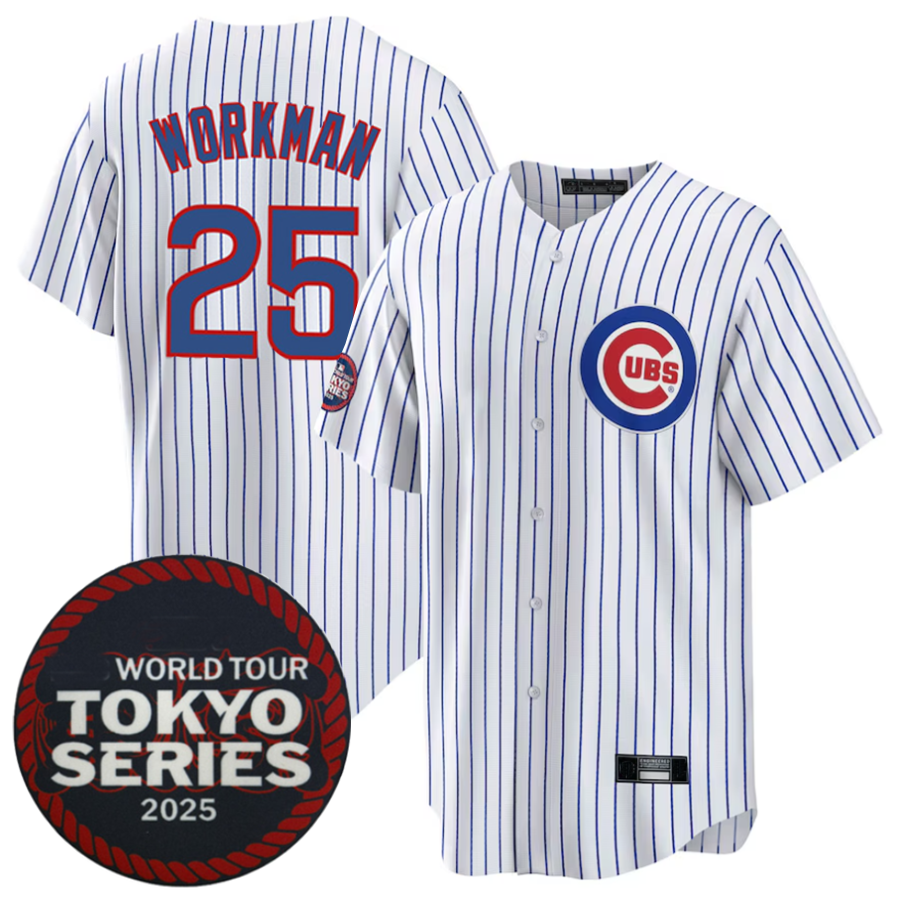 C.Cubs #25 Gage Workman Player White 2025 World Tour Tokyo product image 1