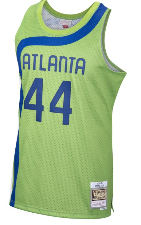 Atlanta Hawks Pete "Pistol" Maravich 1970/71 Mitchell & Ness Green Basketball Jersey product image 2, provided for visual