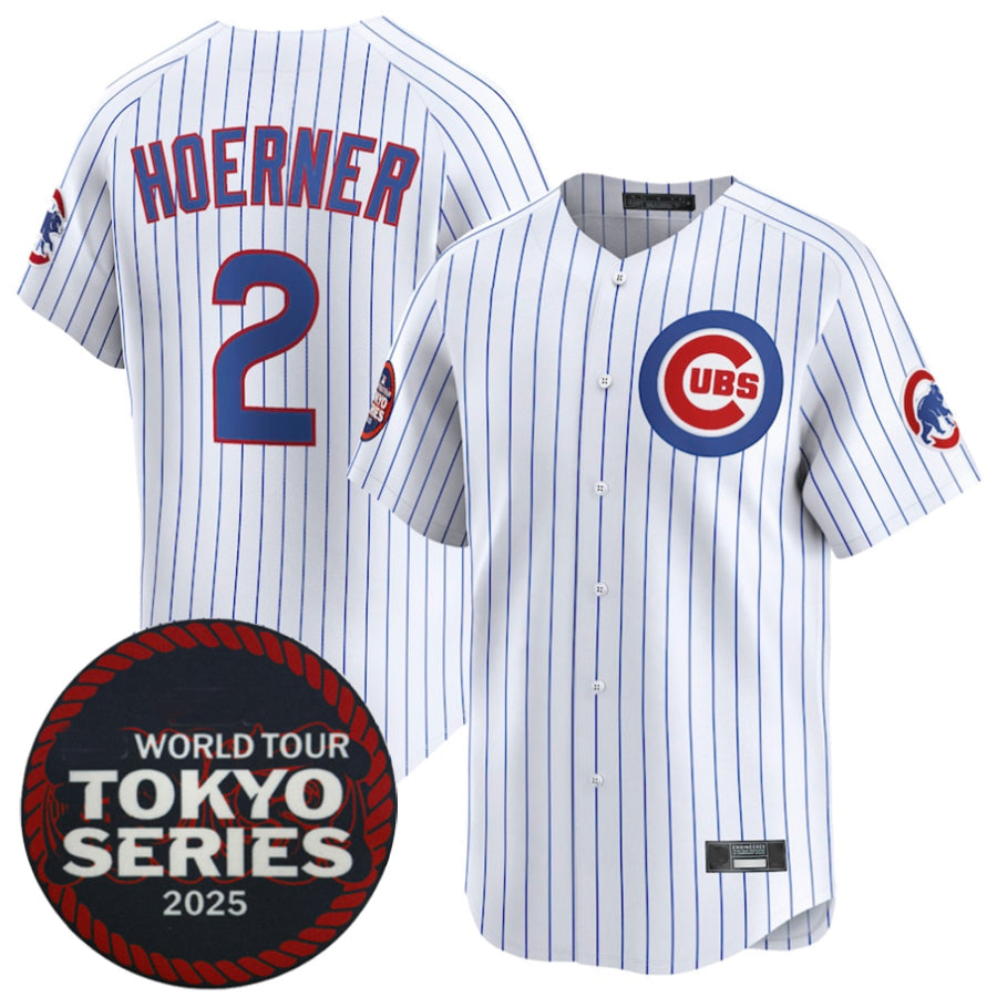 C.Cubs #2 Nico Hoerner Player White 2025 World Tour Tokyo product image 1