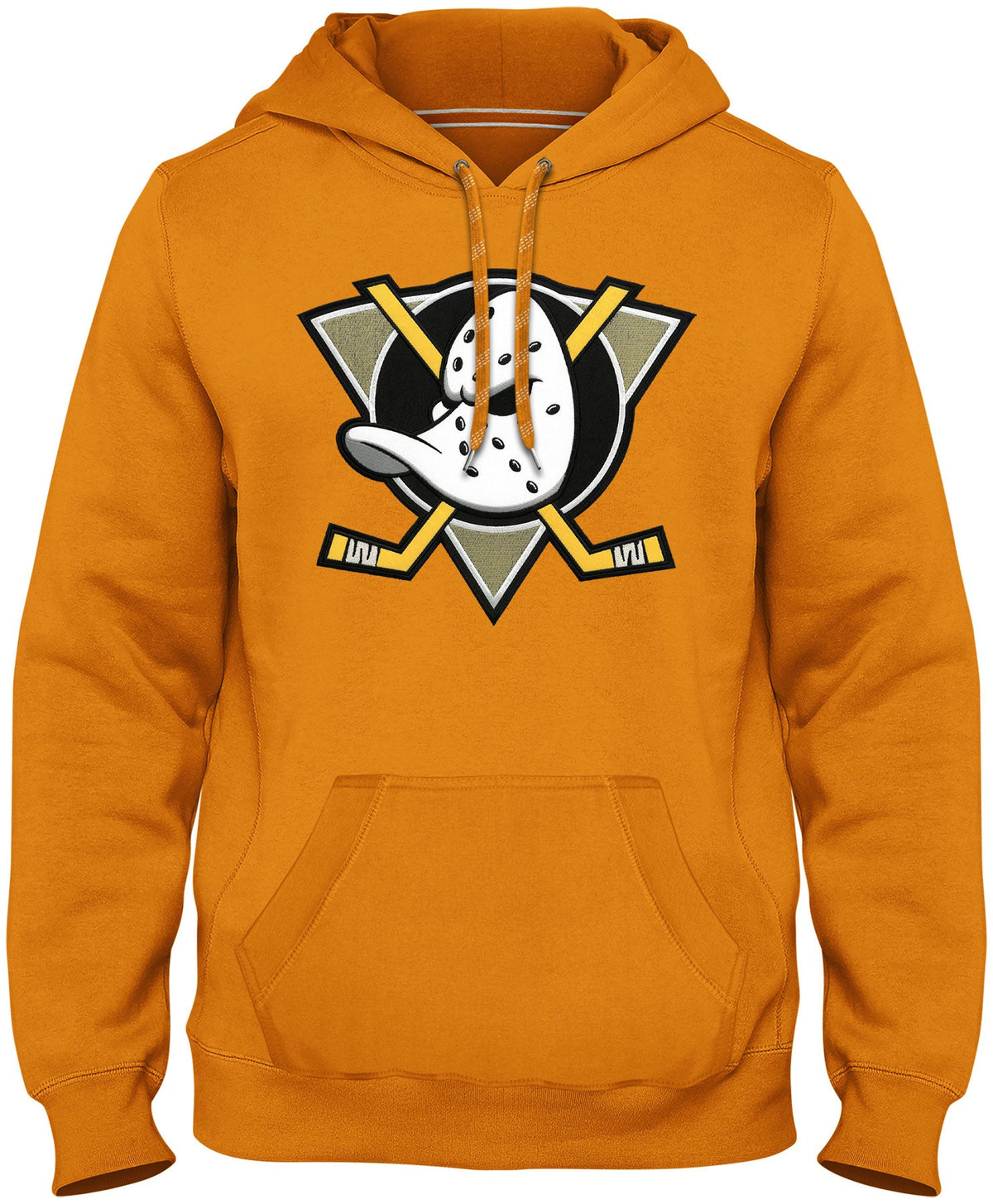 Anaheim Ducks NHL Bulletin Men Gold Express Twill Logo Hoodie product image 1, provided for visual reference and product