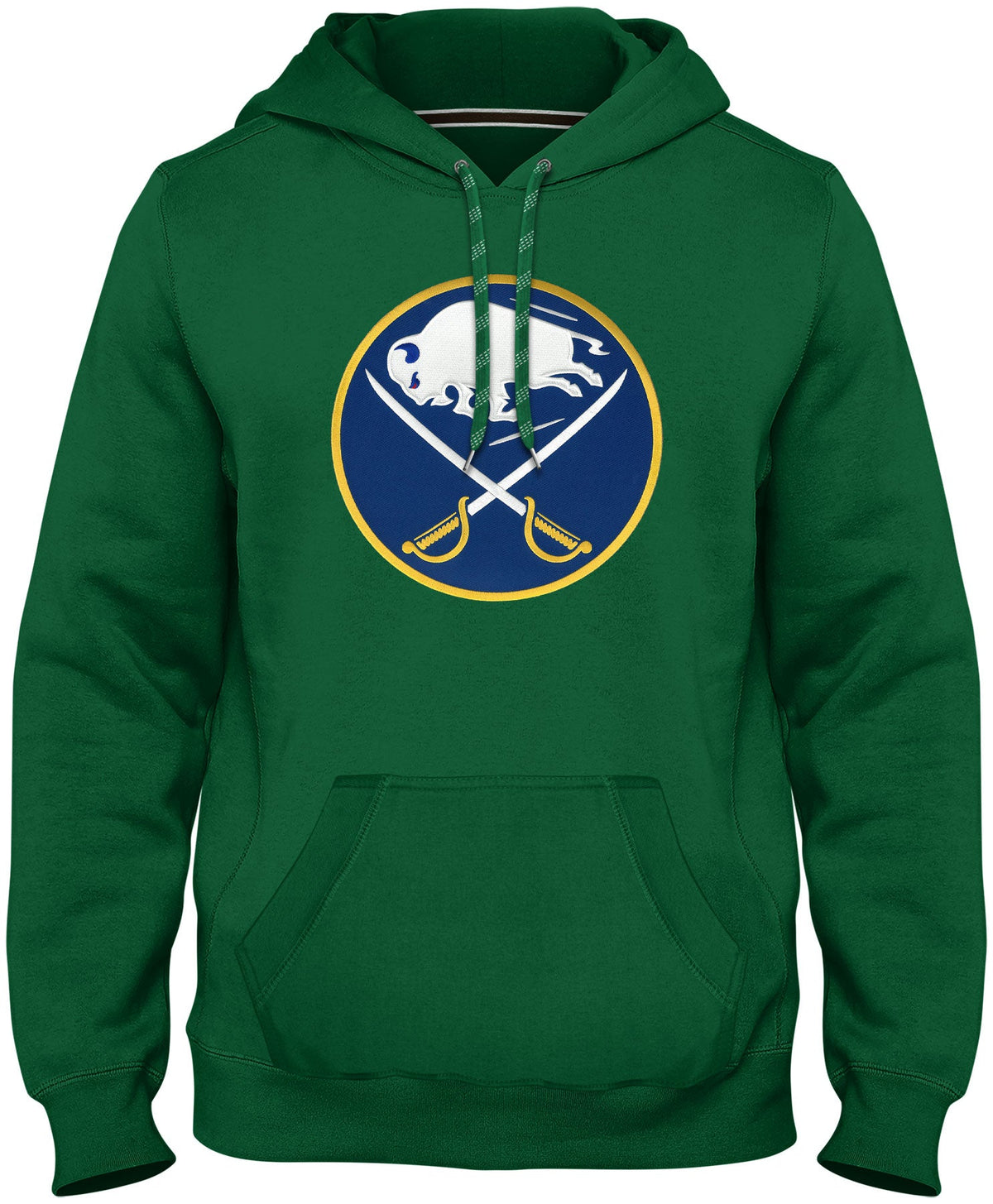 Buffalo Sabres NHL Bulletin Men Green Express Twill Logo Hoodie product image 1, provided for visual reference and product