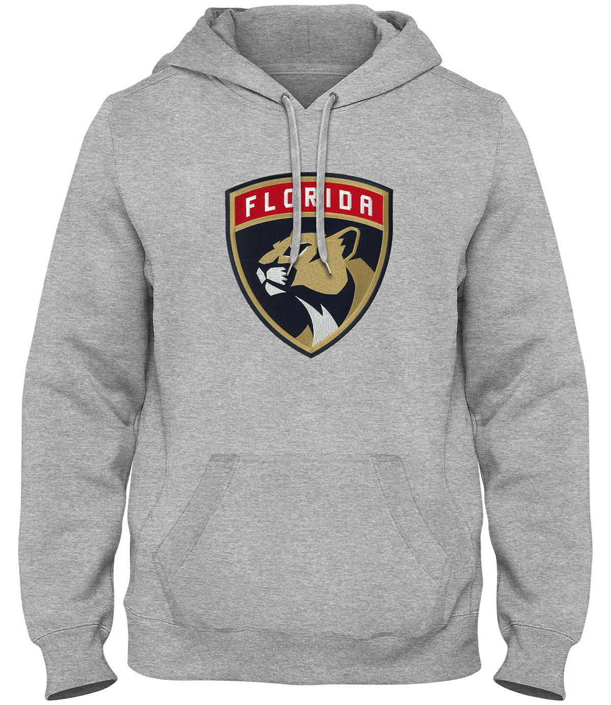 Florida Panthers NHL Bulletin Men Athletic Grey Express Twill Logo Hoodie product image 1, provided for visual reference and