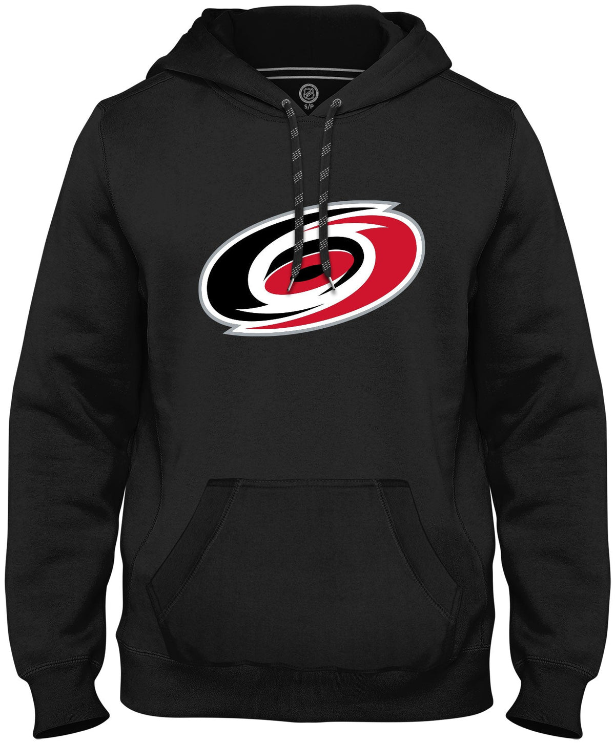 Carolina Hurricanes NHL Bulletin Men Black Express Twill Logo Hoodie product image 1, provided for visual reference and