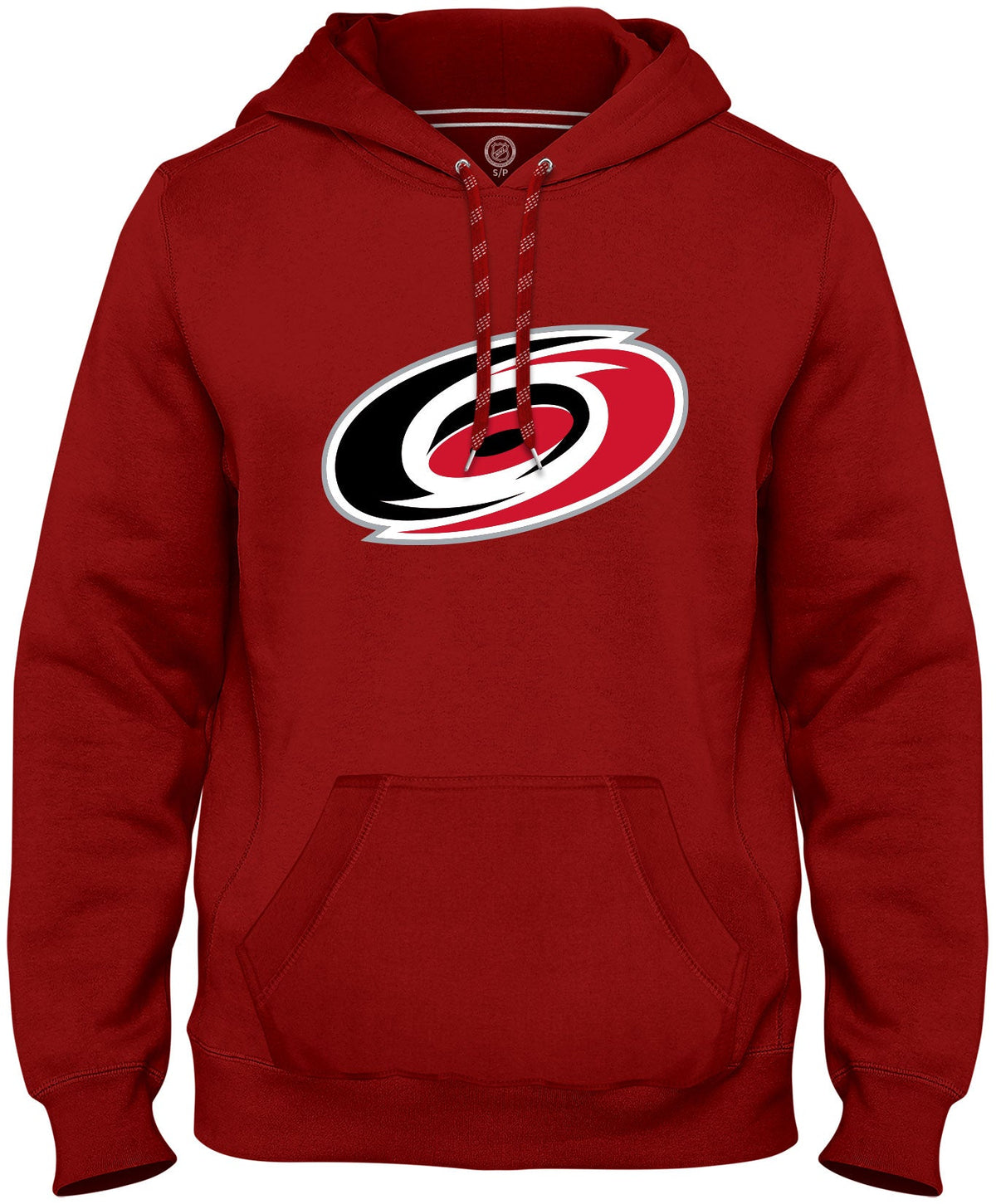Carolina Hurricanes NHL Bulletin Men Red Express Twill Logo Hoodie product image 1, provided for visual reference and