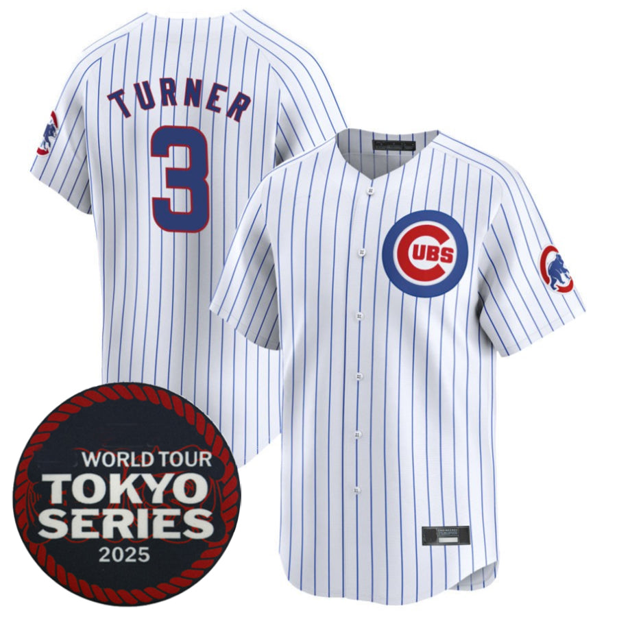 C.Cubs #3 Justin Turner Player White 2025 World Tour Tokyo product image 1