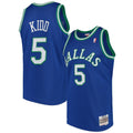 Dallas Mavericks Jason Kidd Mitchell & Ness Blue Swingman Jersey for Men product image 1, provided for visual reference and