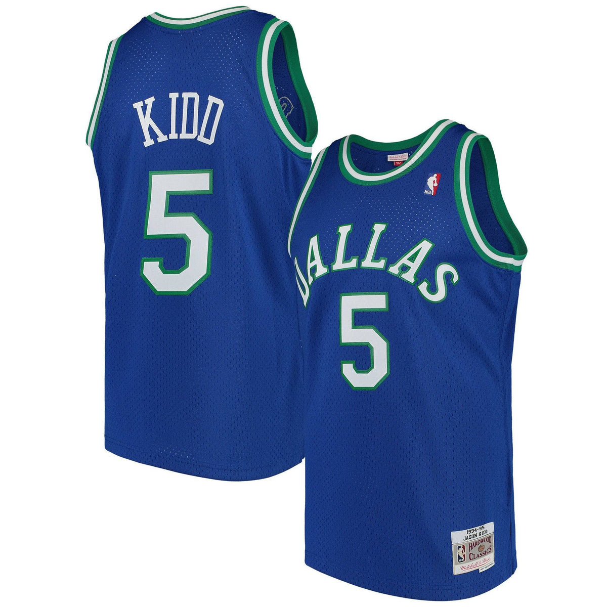 Dallas Mavericks Jason Kidd Mitchell & Ness Blue Swingman Jersey for Men product image 1, provided for visual reference and