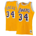 Los Angeles Lakers Shaquille O'Neal Mitchell & Ness Gold 1996-97 Hardwood Classics Swingman Jersey for Men product image 1,