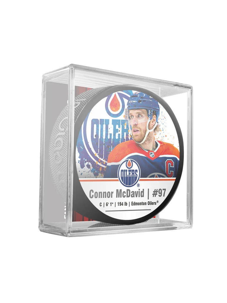 Connor Mcdavid Edmonton Oilers NHL Inglasco Cube Star Hockey Puck product image 1, provided for visual reference and product