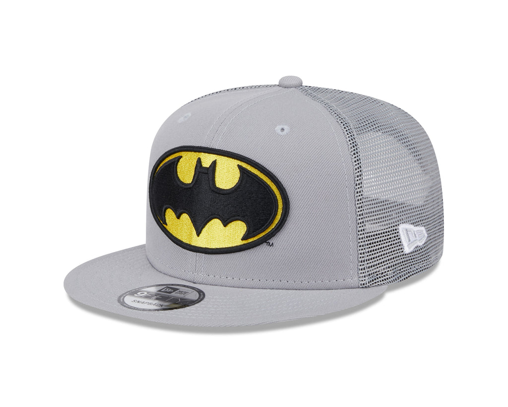 Batman DC Comics New Era Men Grey 9Fifty Trucker Snapback product image 1, provided for visual reference and product detail