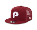 Philadelphia Phillies MLB New Era Men Burgundy 9Fifty Cooperstown Trucker Snapback product image 1, provided for visual