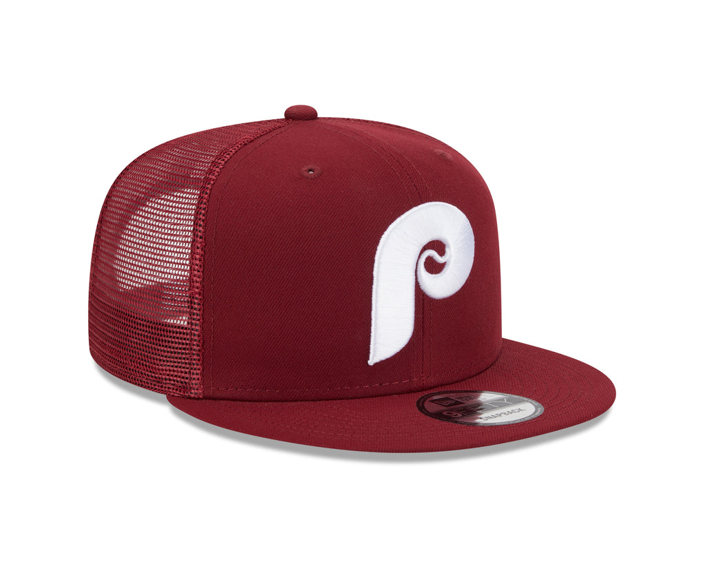 Philadelphia Phillies MLB New Era Men Burgundy 9Fifty Cooperstown Trucker Snapback product image 3, provided for visual