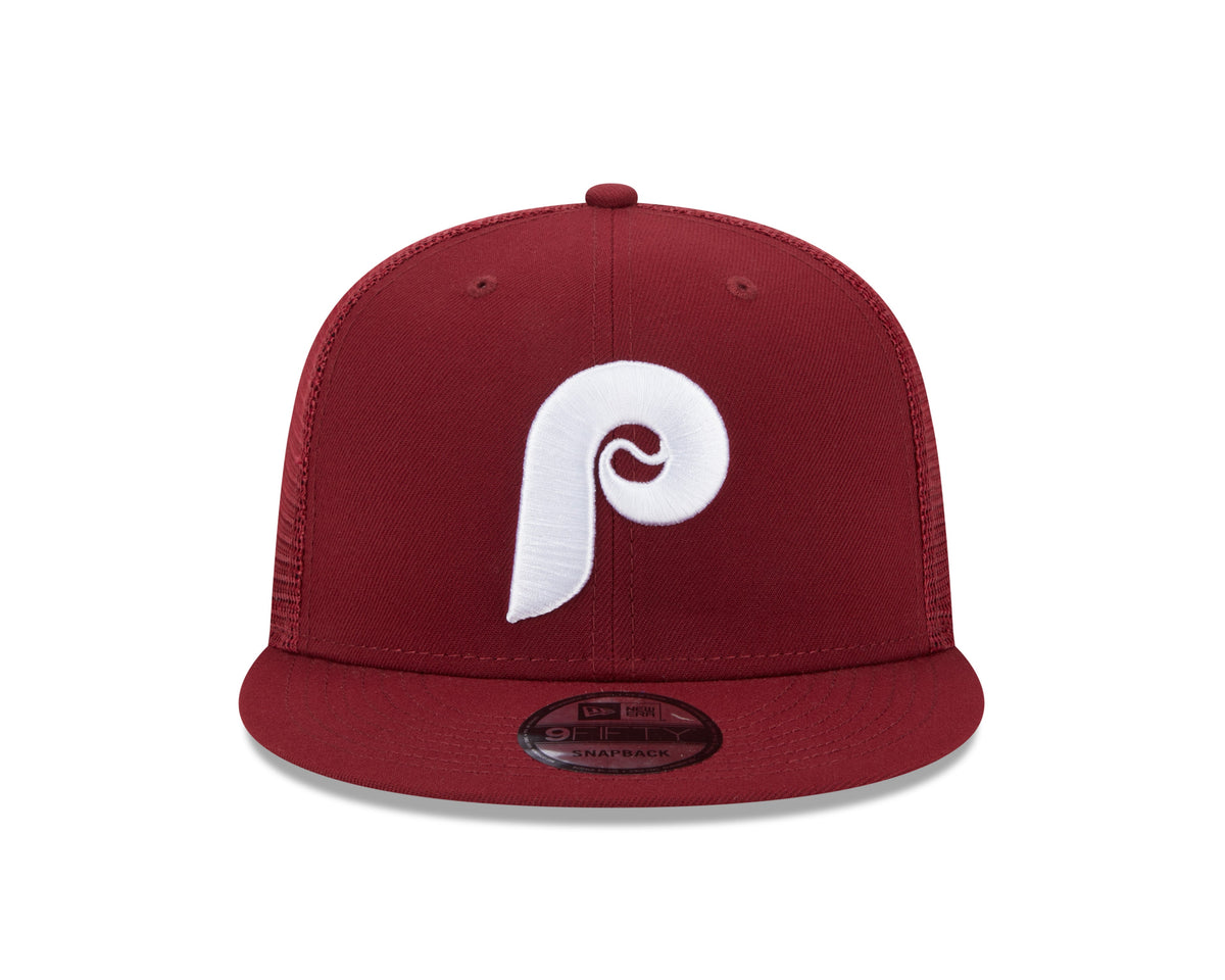 Philadelphia Phillies MLB New Era Men Burgundy 9Fifty Cooperstown Trucker Snapback product image 4, provided for visual