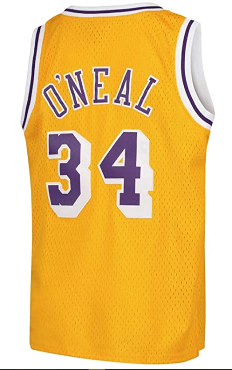 Los Angeles Lakers Shaquille O`Neal Mitchell & Ness Gold 1996-97 Hardwood Classics Swingman Jersey product image 3, provided