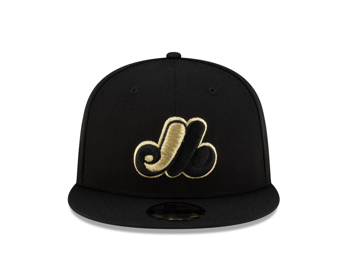 Montreal Expos MLB New Era Men Black/Gold 9Fifty Cooperstown Snapback product image 3, provided for visual reference and
