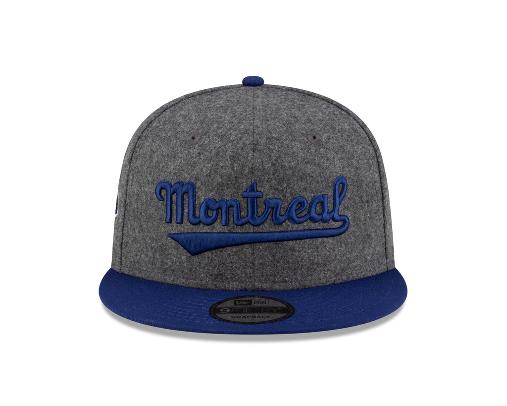 Montreal Royals MiLB New Era Men Grey Melton 9Fifty Vintage Snapback product image 4, provided for visual reference and