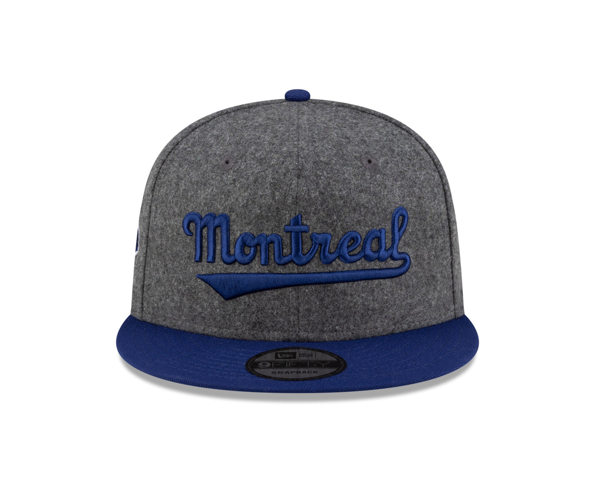 Montreal Royals MiLB New Era Men Grey Melton 9Fifty Vintage Snapback product image 4, provided for visual reference and