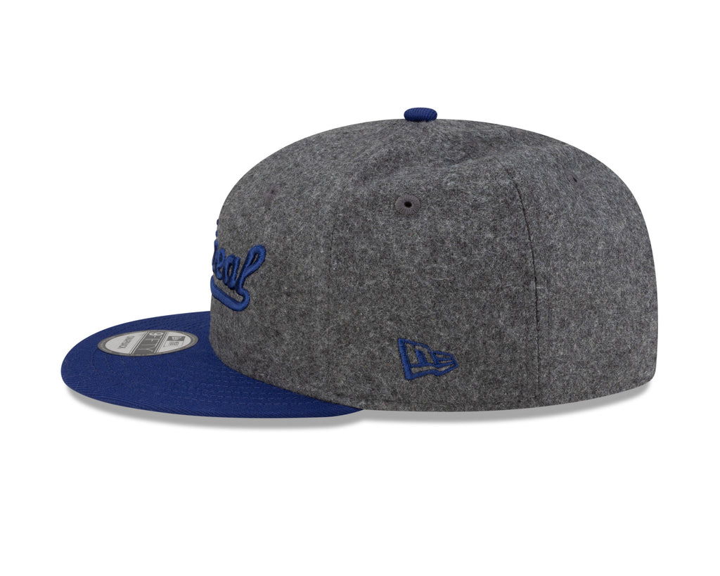 Montreal Royals MiLB New Era Men Grey Melton 9Fifty Vintage Snapback product image 6, provided for visual reference and