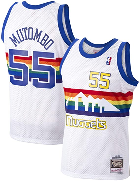 Mitchell & Ness Dikembe Mutombo Denver Nuggets Men White 1991-92 Swingman Jersey for Men product image 1, provided for