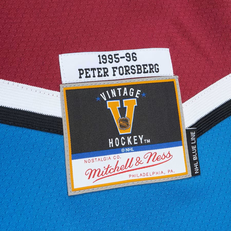 Peter Forsberg Colorado Avalanche NHL Mitchell & Ness Men Maroon 1995 Blue Line Authentic Jersey product image 5, provided