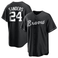A.Braves #24 Deion Sanders Player Black Lights Out Replica product image 1