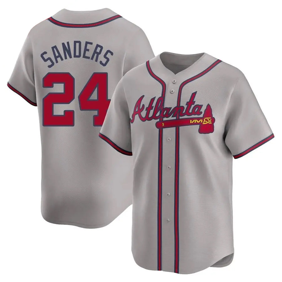 A.Braves #24 Deion Sanders Player Gray Limited Home product image 1