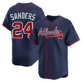 A.Braves #24 Deion Sanders Player Navy Limited Home product image 1