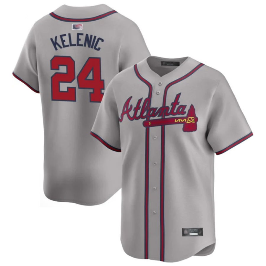 A.Braves #24 Jarred Kelenic Player Gray Home Replica product image 1
