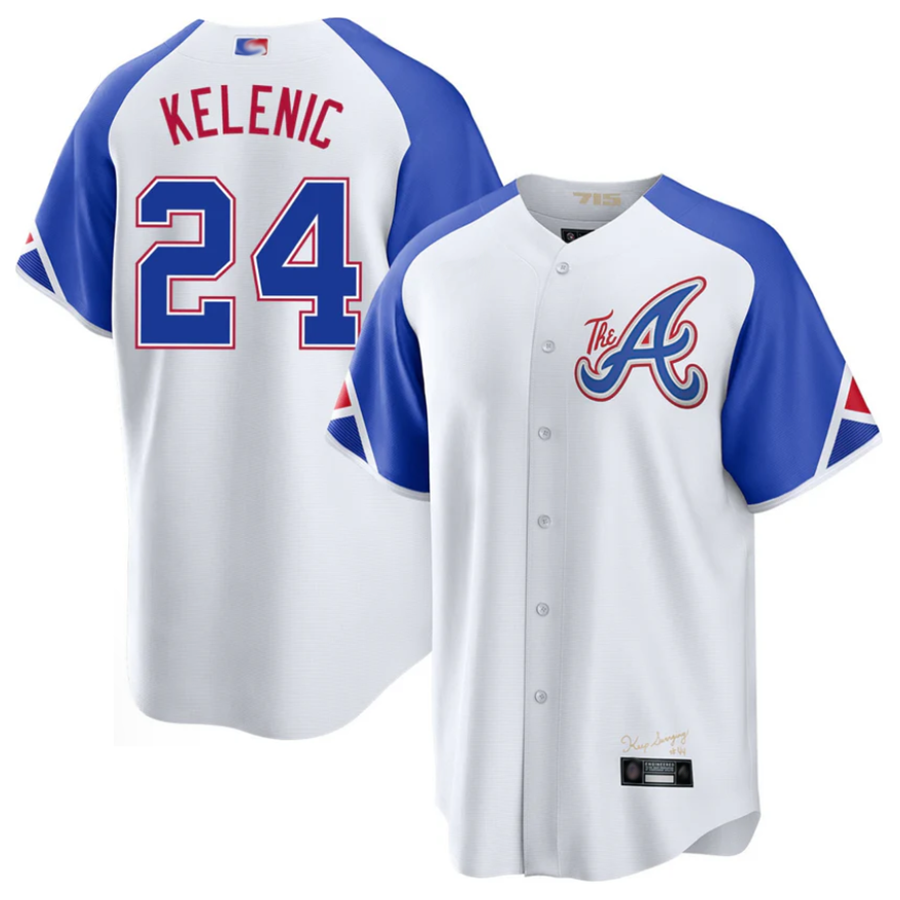 A.Braves #24 Jarred Kelenic Player White-Blue City Connect product image 1