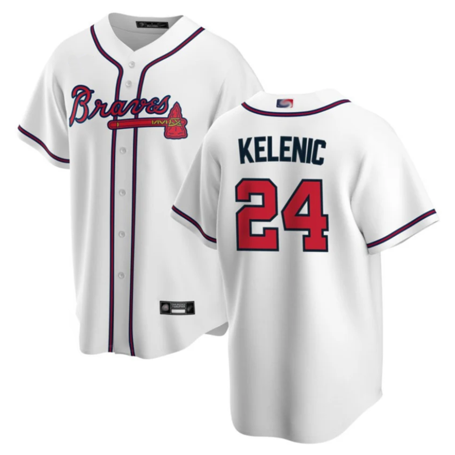 A.Braves #24 Jarred Kelenic Player White Home Replica Game product image 1