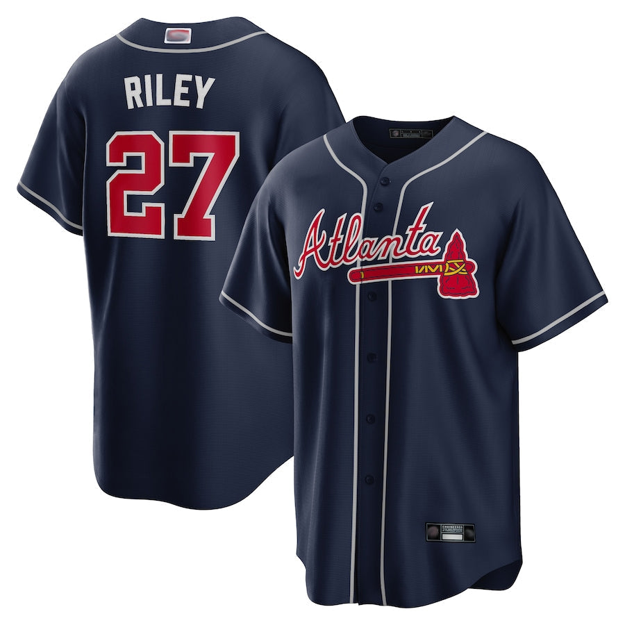 A.Braves #27 Austin Riley Player Navy Limited Home Game product image 1