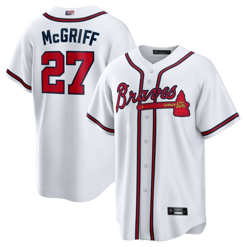 A.Braves #27 Fred McGriff Player White Hall of Fame Inline product image 1
