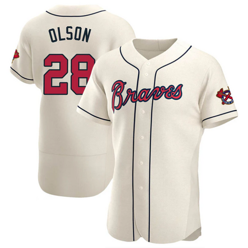 A.Braves #28 Matt Olson Player Cream Limited Elite Stitches product image 1
