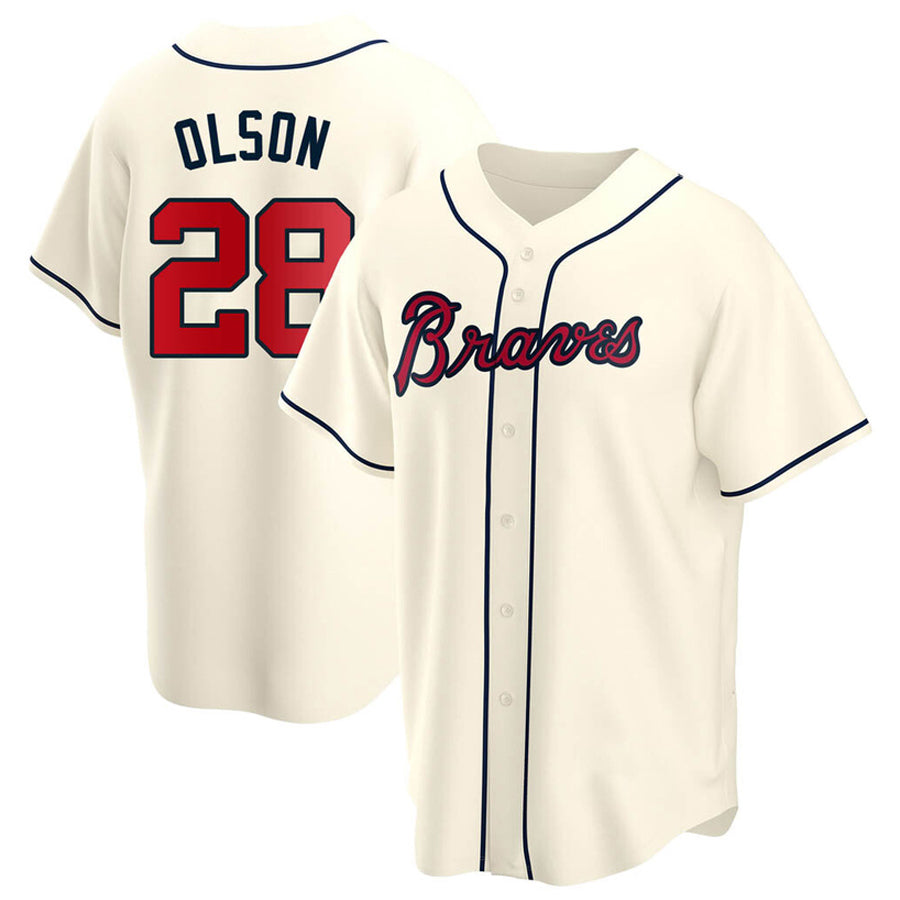 A.Braves #28 Matt Olson Player Cream Replica Game Baseball product image 1