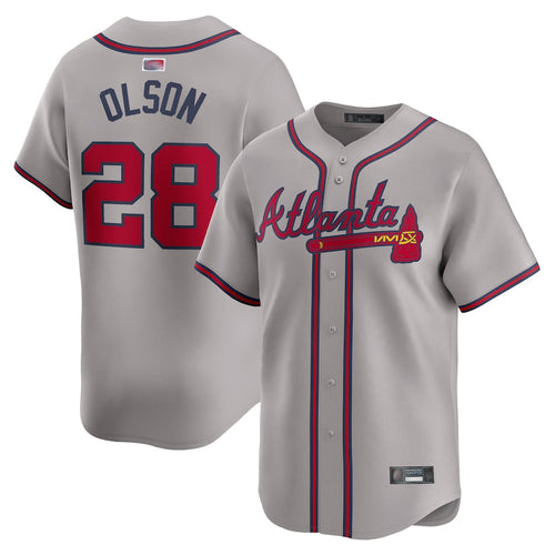 A.Braves #28 Matt Olson Player Gray Home Game Baseball product image 1