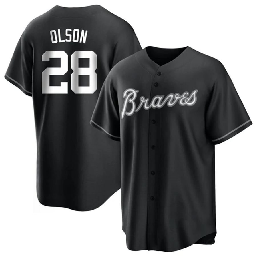 A.Braves #28 Matt Olson Player Navy Replica Stitches product image 1