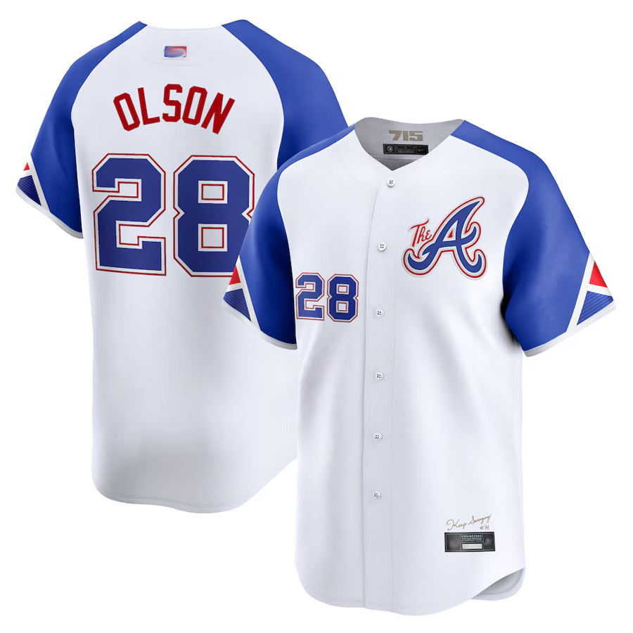A.Braves #28 Matt Olson Player White City Connect Limited product image 1