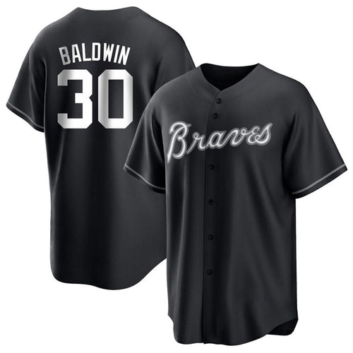 A.Braves #30 Drake Baldwin Player Black Game Baseball product image 1