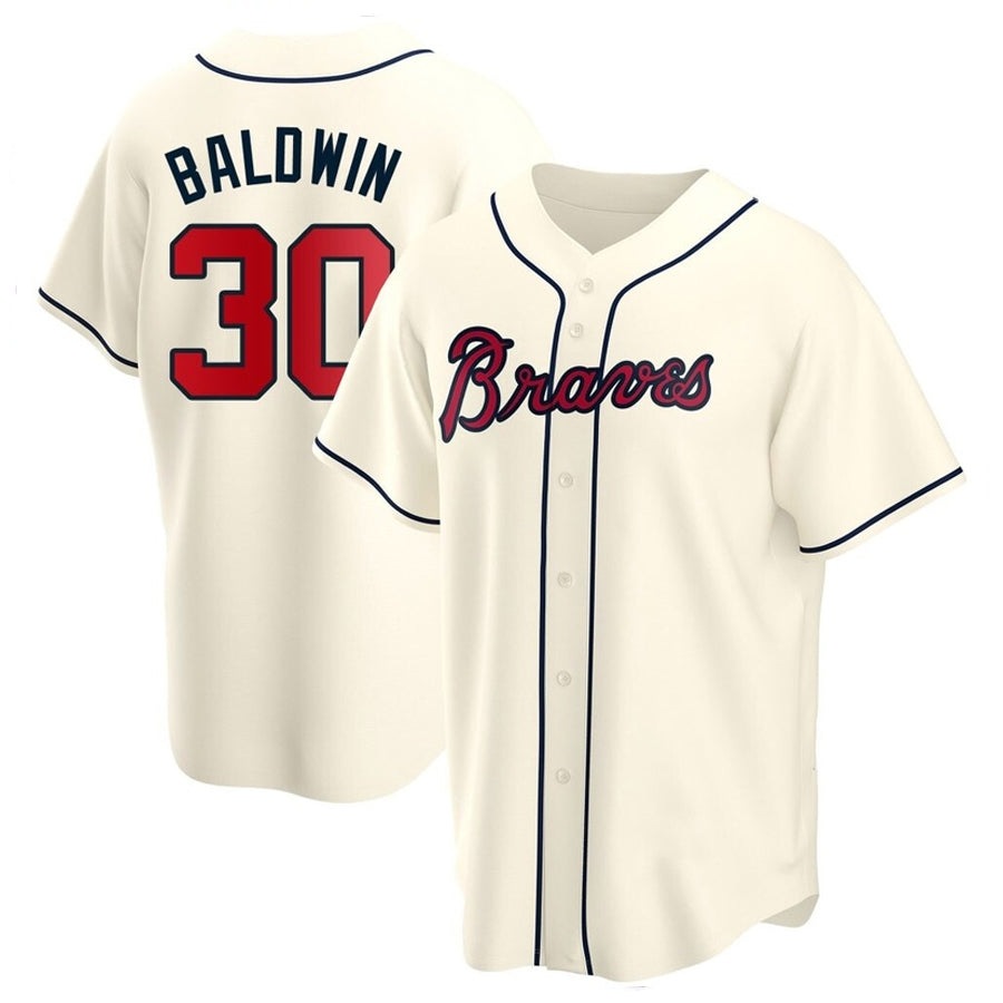 A.Braves #30 Drake Baldwin Player Cream Replica Game product image 1