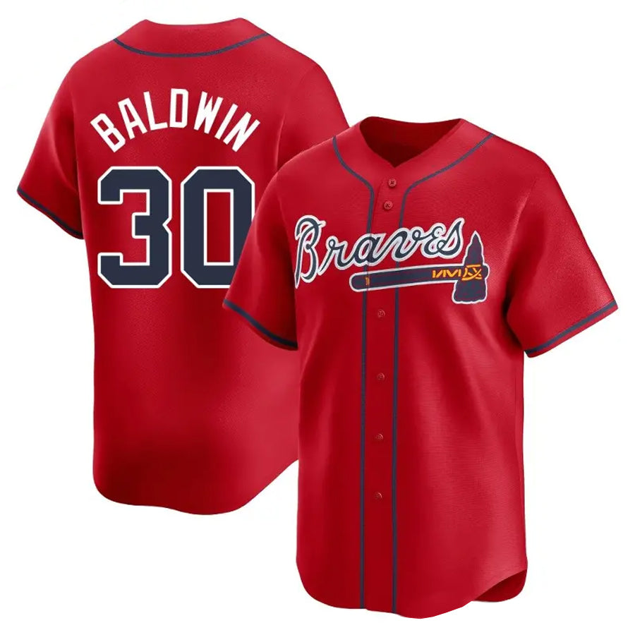 A.Braves #30 Drake Baldwin Player Red Limited Home Baseball product image 1
