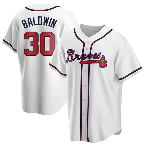 A.Braves #30 Drake Baldwin Player White Game Baseball product image 1