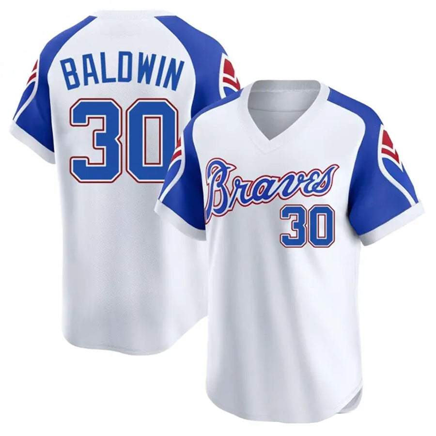 A.Braves #30 Drake Baldwin Player White Limited Throwback product image 1