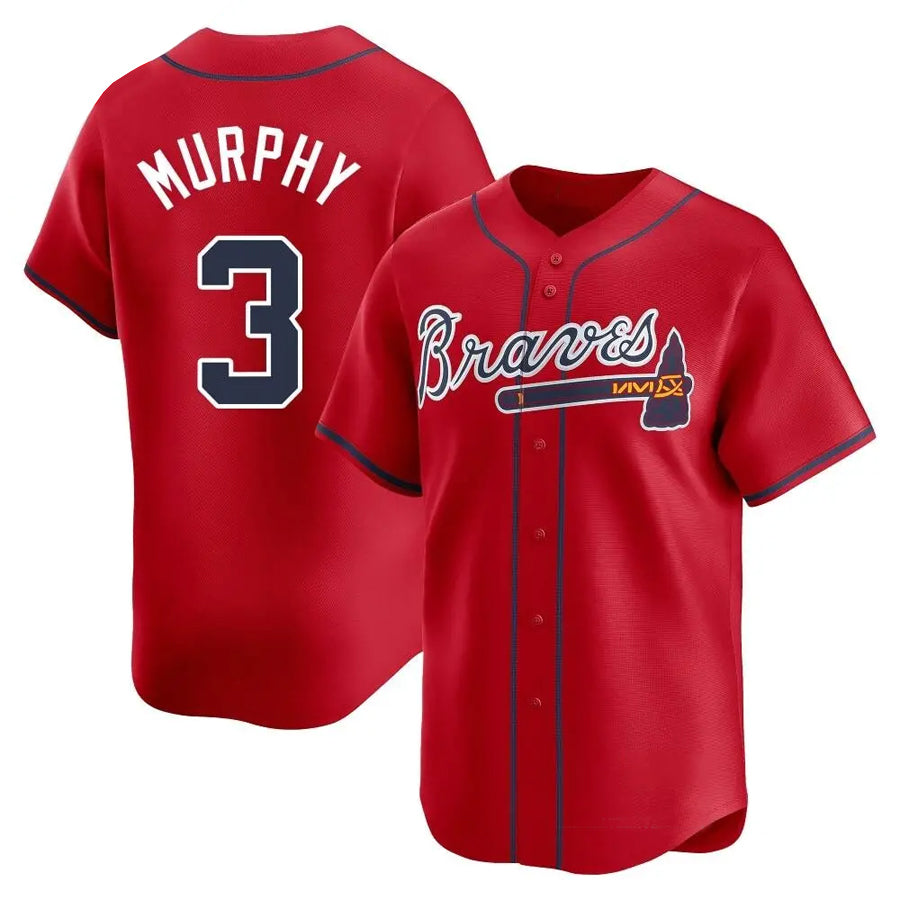 A.Braves #3 Dale Murphy Player Red Limited Home Baseball product image 1