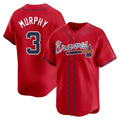 A.Braves #3 Dale Murphy Player Red Limited Home Baseball product image 1