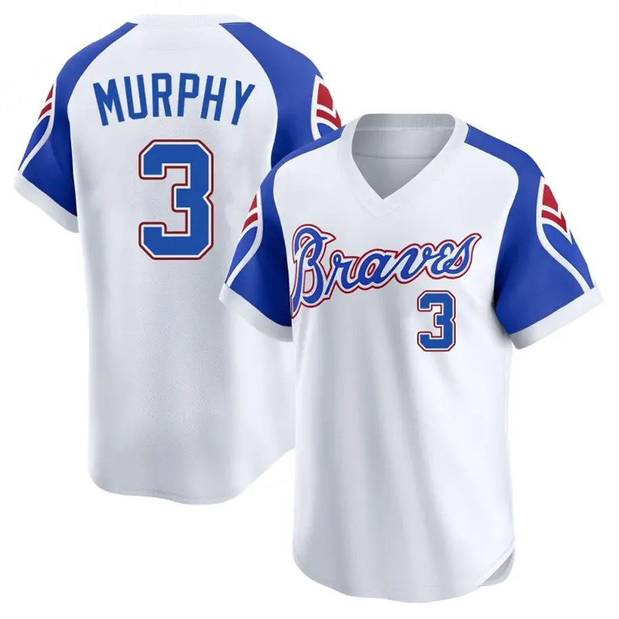 A.Braves #3 Dale Murphy Player White Limited Throwback product image 1